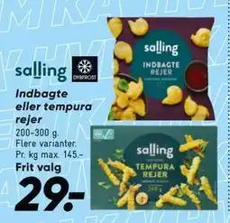 Bilka Indbagte eller tempura rejer tilbud