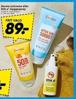 Bilka Derma solcreme eller Stik a’ myggespray tilbud