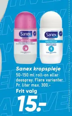 Bilka Sanex kropspleje tilbud