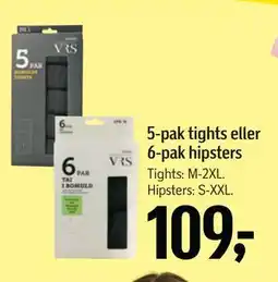 Føtex 5-pak tights eller 6-pak hipsters tilbud