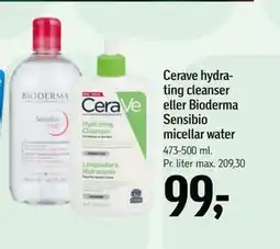 Føtex Cerave hydrating cleanser eller Bioderma Sensibio micellar water tilbud