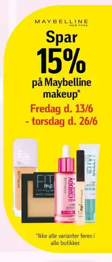 Føtex Spar 15% Maybelline på makeup tilbud