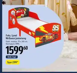 Føtex Lynet McQueen juniorseng tilbud
