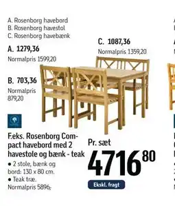 Føtex Rosenborg havebænk tilbud