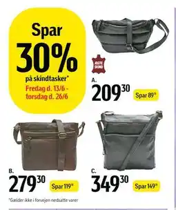 Føtex Spar 30% på skindtasker tilbud
