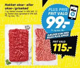 Bilka Hakket okse- eller okse-/grisekød tilbud