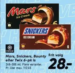 Bilka Mars, Snickers, Bounty eller Twix 6-pk is tilbud