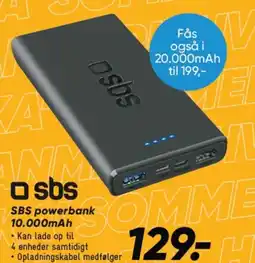 Bilka □ sbs SBS powerbank 10.000mAh tilbud