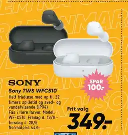 Bilka SONY Sony TWS WFC510 tilbud