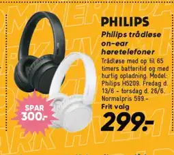 Bilka Philips trådløse on-ear høretelefoner tilbud