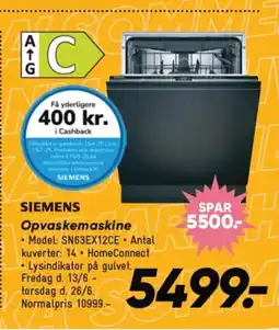 Bilka SIEMENS Opvaskemaskine tilbud