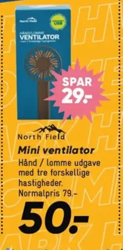 Bilka North Field Mini ventilator tilbud