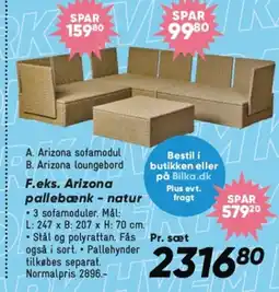 Bilka F.eks. Arizona pallebænk - natur tilbud