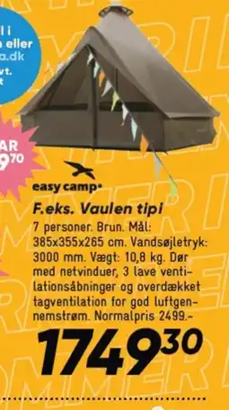 Bilka F.eks. vaulen tipi 7 easy camp tilbud