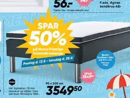 Bilka Inkl. topmadras i 50 mm latexskum og stålben. Flere tilbud
