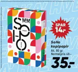 Bilka SoHo kopipapir A4. 80 gr. tilbud
