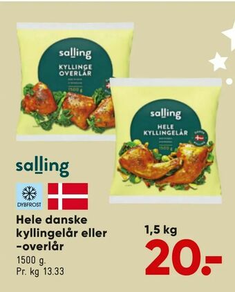 Bilka Hele danske kyllingelår eller -overlår tilbud
