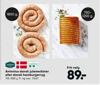 Bilka Antonius dansk julemedister eller dansk hamburgerryg tilbud