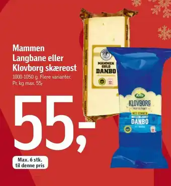 Føtex Mammen Langbane eller Klovborg skæreost tilbud