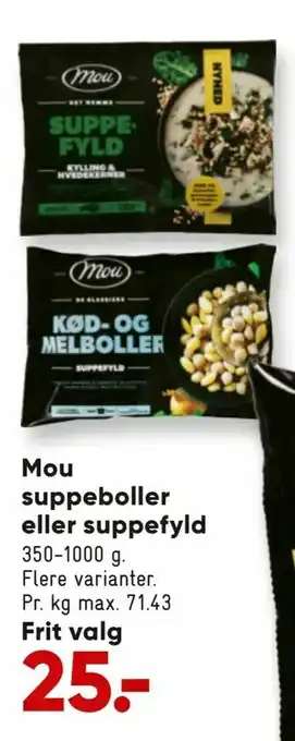 Bilka Mou suppeboller eller suppefyld tilbud