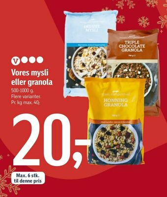 Føtex Vores mysli eller granola tilbud