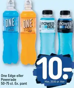 REMA 1000 One Edge eller Powerade 50-75 cl Ex. pant tilbud