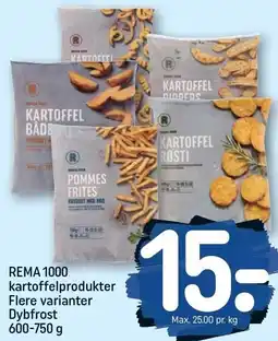 REMA 1000 REMA 1000 kartoffelprodukter Flere varianter Dybfrost 600-750 g tilbud