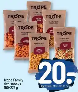 REMA 1000 Trope Family size snacks 150-275 g tilbud