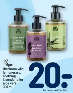 REMA 1000 Urtekram wild lemongrass, soothing lavender eller aloe vera tilbud