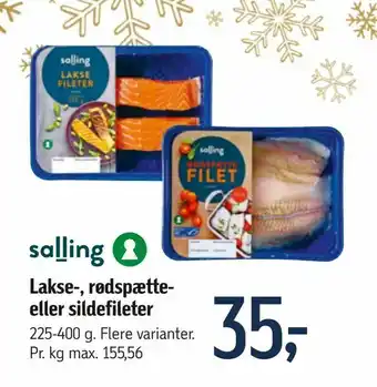 Lakse-, rødspætte- eller sildefileter