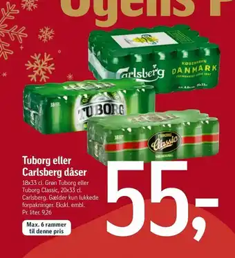 Føtex Tuborg eller Carlsberg dåser tilbud