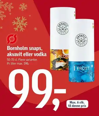 Føtex Bornholm snaps, akvavit eller vodka tilbud