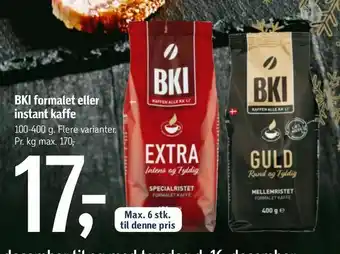 Føtex BKI formalet eller instant kaffe tilbud