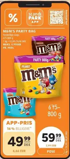 Scandinavian Park M&M'S PARTY BAG tilbud