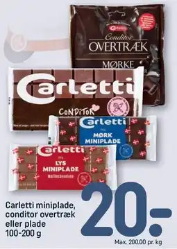 REMA 1000 Carletti miniplade, conditor overtræk eller plade tilbud