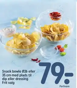 Snack bowle Ø26 eller 35 cm med plads til dip eller dressing