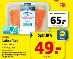 Lidl HAVBLÅ Laksefilet tilbud