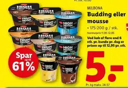 Lidl MILBONA Budding eller mousse tilbud