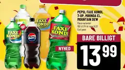 Løvbjerg PEPSI, FAXE KONDI, 7-UP, MIRINDA EL. MOUNTAIN DEW FAXE KONDI tilbud