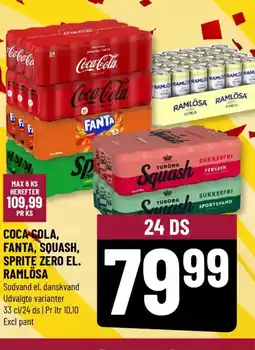Løvbjerg COCA COLA, FANTA, SQUASH, SPRITE ZERO EL. RAMLÖSA tilbud