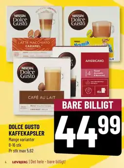 Løvbjerg Dolce Gusto Kaffekapsler tilbud