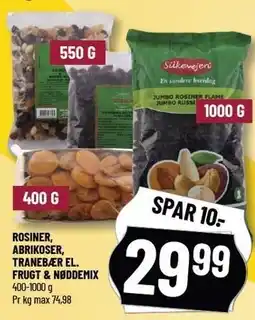 Løvbjerg ROSINER, ABRIKOSER, TRANEBÆR EL FRUGT & NØDDEMIX tilbud
