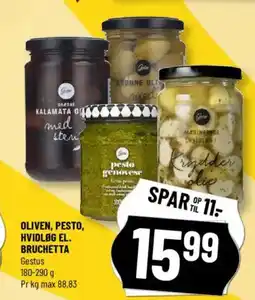 Løvbjerg OLIVEN, PESTO, HVIDLØG EL. BRUCHETTA tilbud