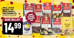 Løvbjerg AMO EL. GLUTEN HVEDEMEL, AMO BRØDBLANDING EL. FØDELSDAGSBOLLER tilbud