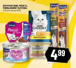 Løvbjerg BEEFSTICKS HUND, POESIE EL. PURINA GOURMET KATTEMAD tilbud