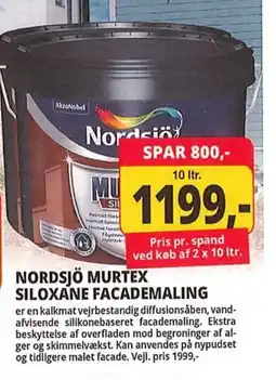 Farveland NORDSJÖ MURTEX SILOXANE FACADEMALING tilbud