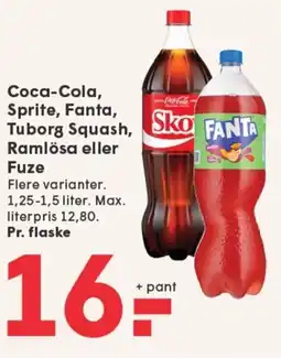 SPAR Coca-Cola, Sprite, Fanta, Tuborg Squash, Ramlösa eller tilbud