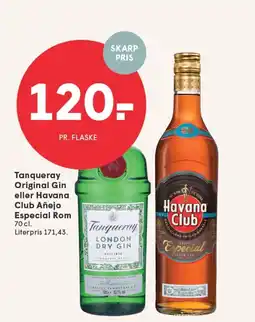 SPAR Tanqueray Original Gin eller Havana tilbud