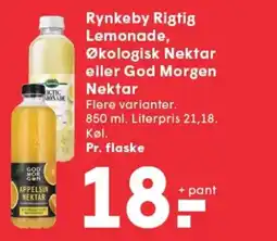 SPAR Rynkeby Rigtig Lemonade, Økologisk Nektar eller God Morgen Nektar tilbud
