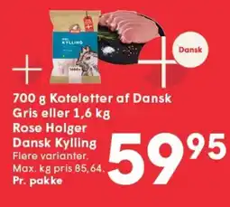 SPAR 700 g Koteletter af Dansk Gris elle tilbud